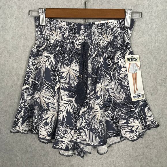 Rewash Shorts Womens Small Blue Floral Flutter‎ Loose Flowy Tropical Summer - Picture 1 of 13